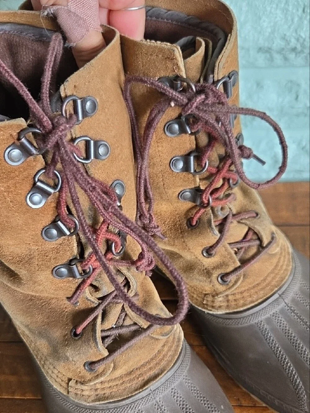 Sorel Brown Lace-Up Work Winter Boots Size Mens 10